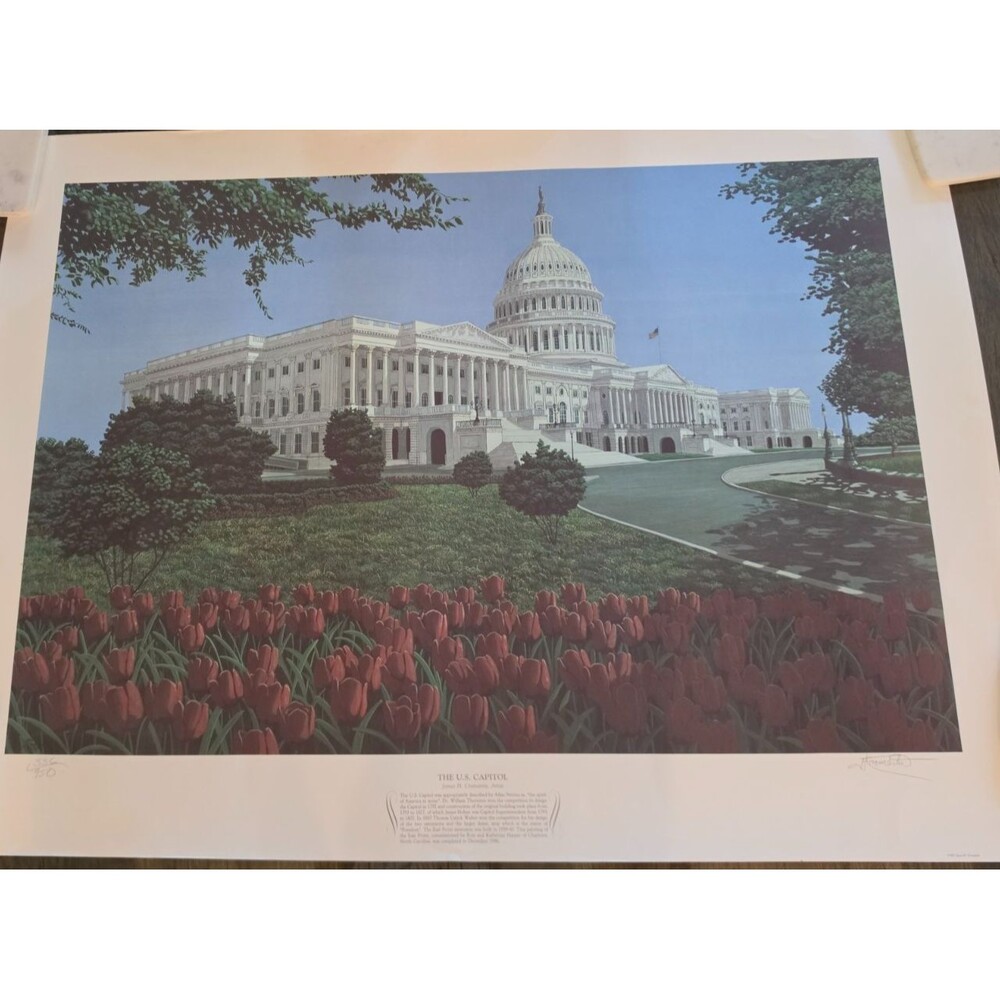 James H Cromartie U.S. Capitol Limited Edition Print 172 of 950 34 x 25 Signed